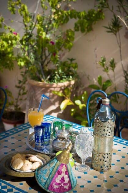 Riad bleu du sud marrakech ontbijt