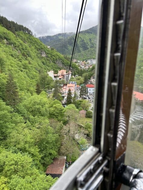 Georgië, Bordzjomi, kuuroordstadje, kabelbaan
