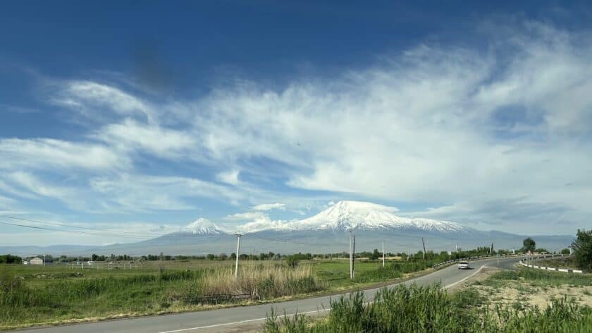 Mount Ararat in Armenië onderweg