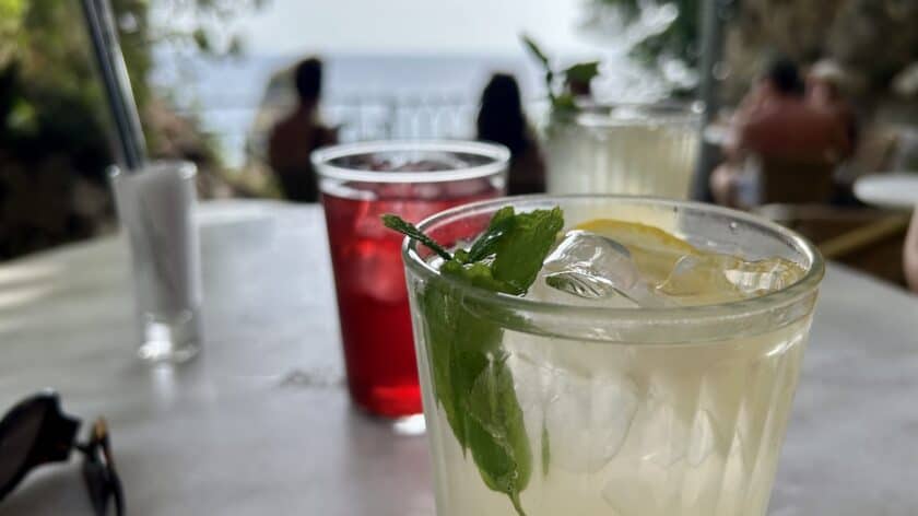 Parga, Bar Atrium, homemade lemonade cranberry sap