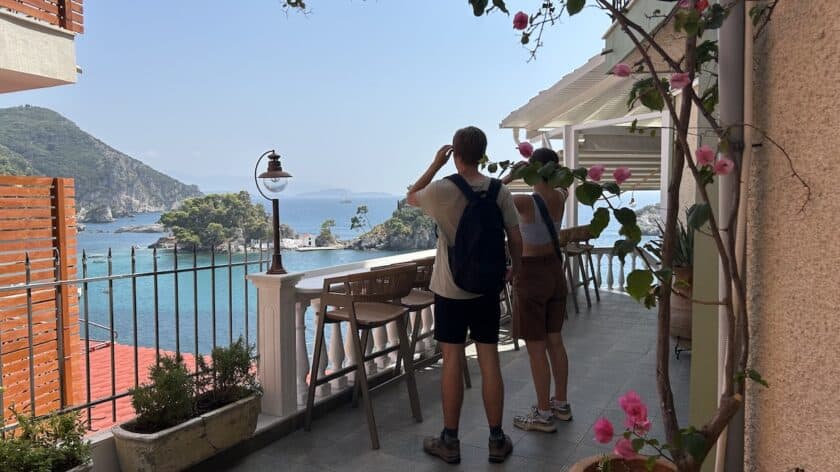 Parga restaurant Avra, uitzicht Mel Boy