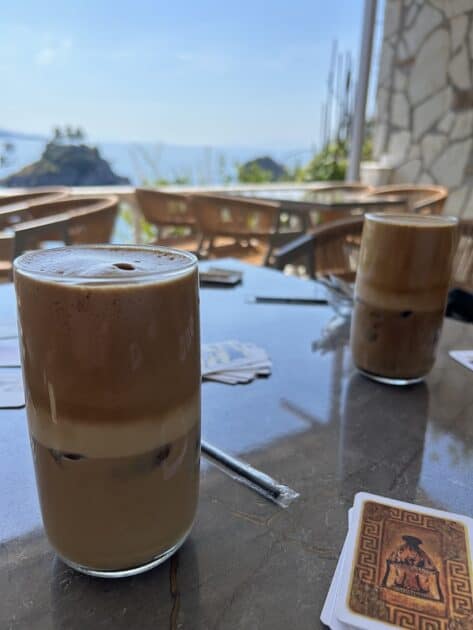 Parga restaurants, Avra, frappe