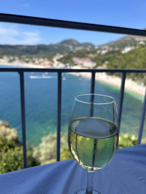 Parga restaurants, taverna Stefanos, lunch met wijn