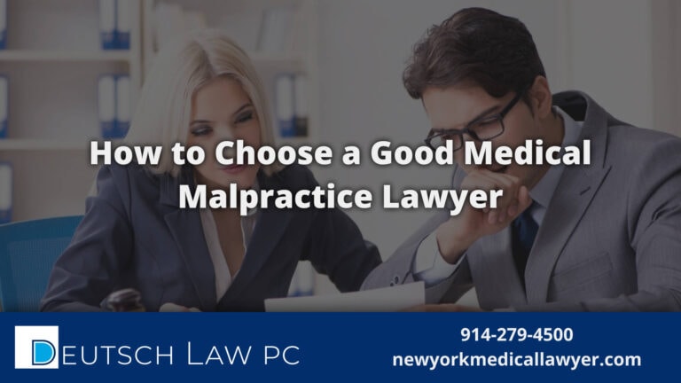 Man and woman in a professional setting discussing how to choose a good medical malpractice lawyer at Deutsch Law PC – newyorkmedicallawyer.com.