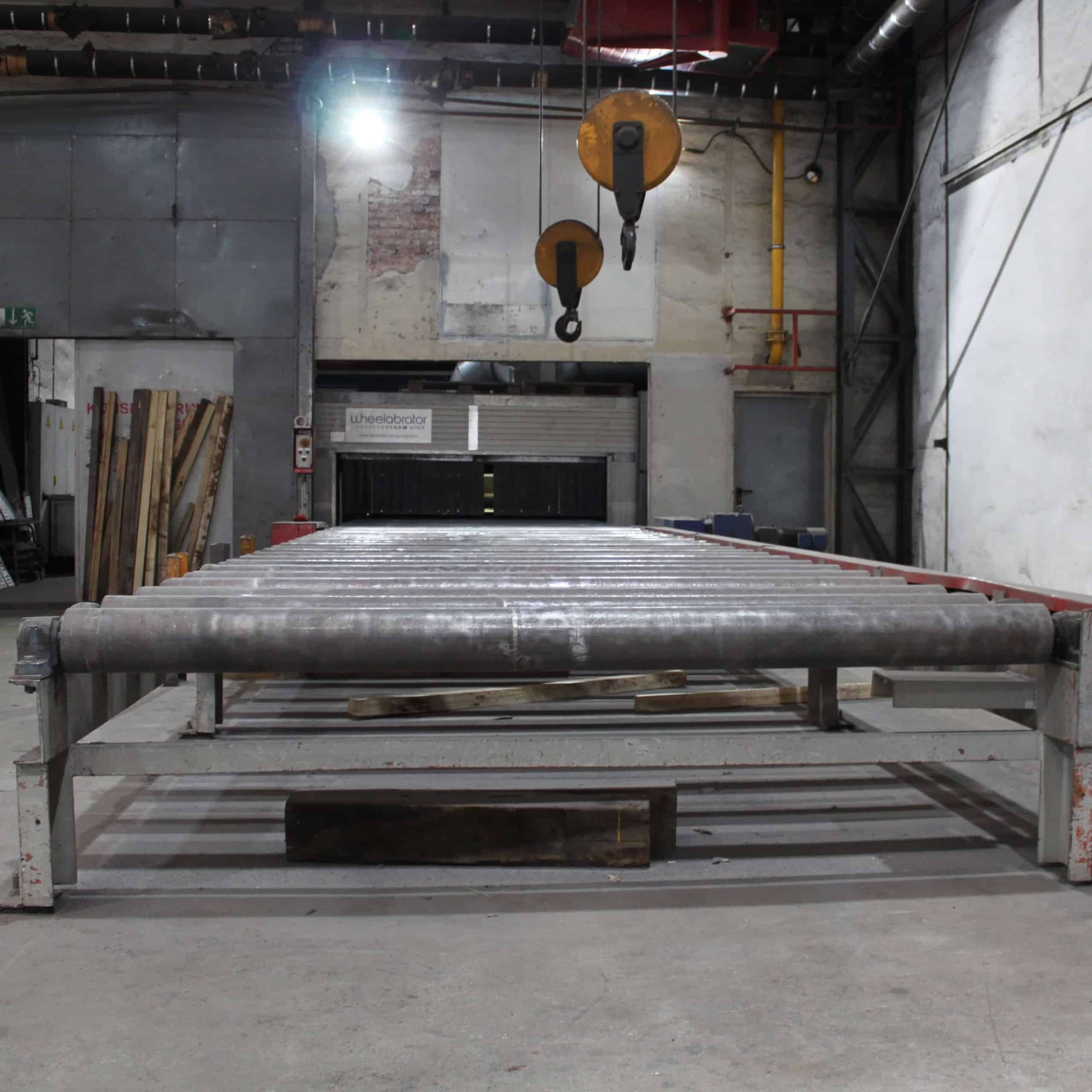 oeswag painting sandblasting roller table
