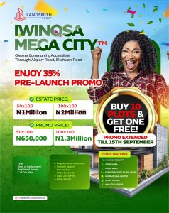 50ft ×100ft - IWINOSA MEGA CITY
