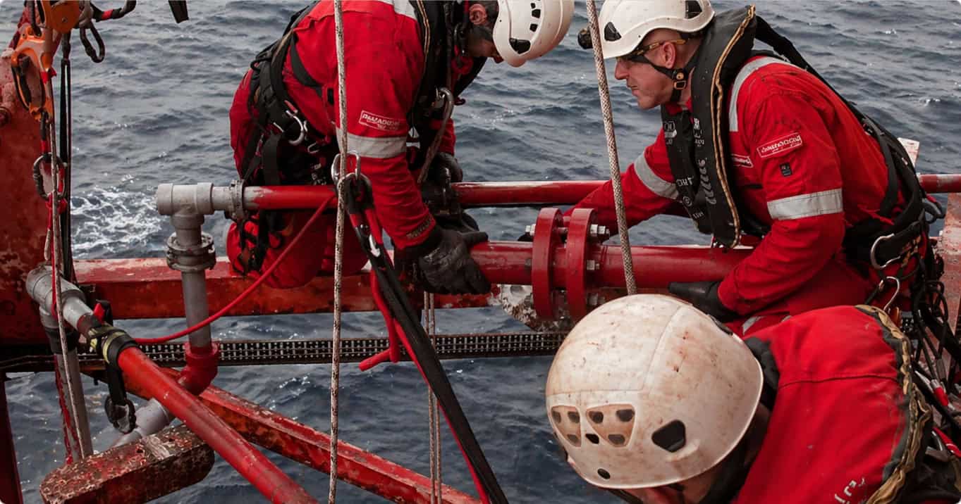 Offshore pipe fabrication and fire protection maintenance operations