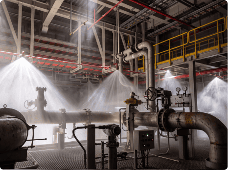 Fire protection equipment for industrial safety systems