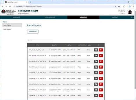 FacilityNet FMS software batch reports