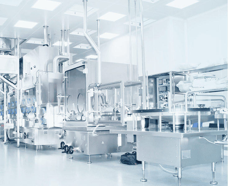 Portable particle counter being used to monitor air quality in a cleanroom environment.
