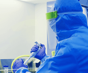 biological safety cabinet with operator small