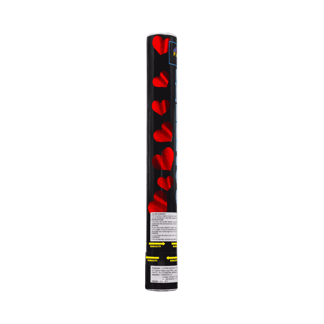 Tun Confetti 40cm cu inimi - imagine 1
