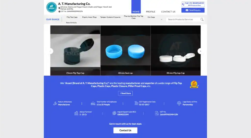 High-quality plastic flip top caps, seal caps, and closures by A. T. Manufacturing Co. | Durable, customizable, and suitable for various industries, ensuring safety and reliability in packaging solutions for businesses worldwide.