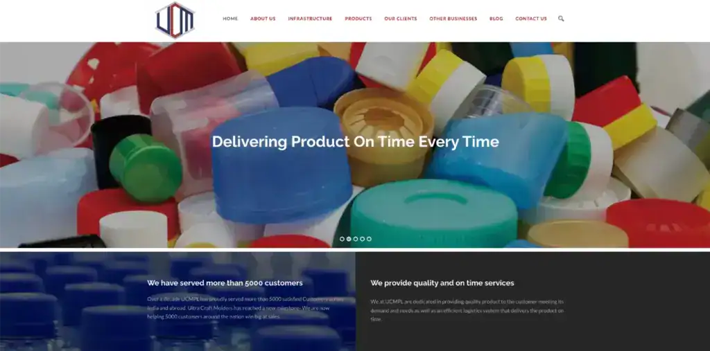 Plastic bottle caps and containers in various colors, representing manufacturing and supply chain services for packaging solutions.