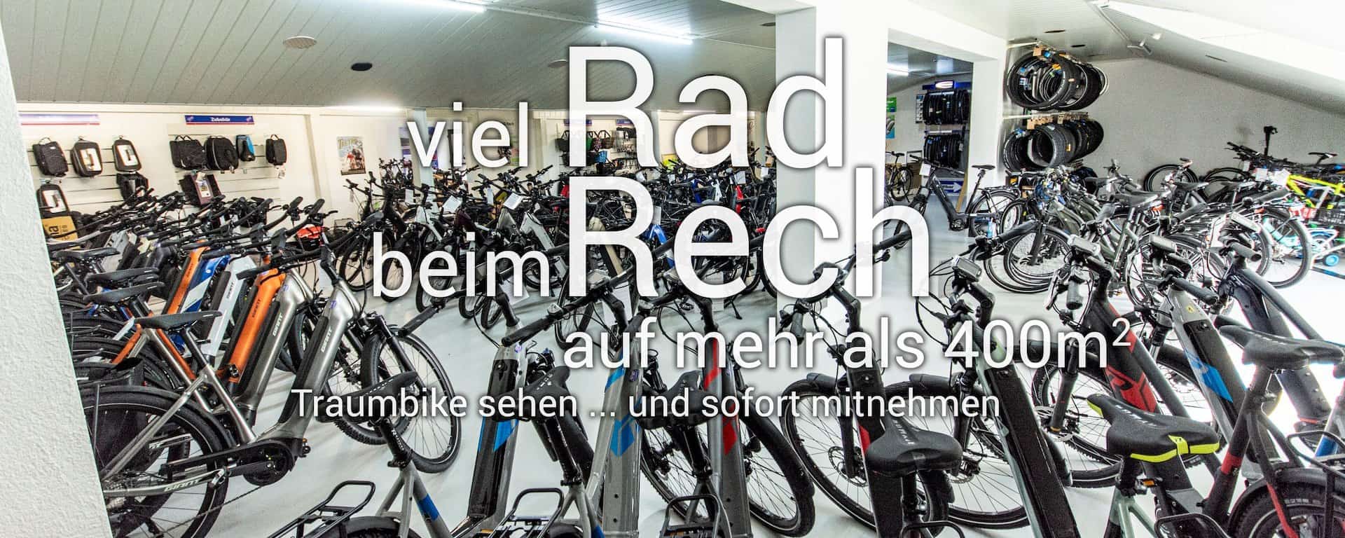 Große Fahrrad-Auswahl bei Rad Rech in Kerzenheim, 400m² Verkaufsfläche.