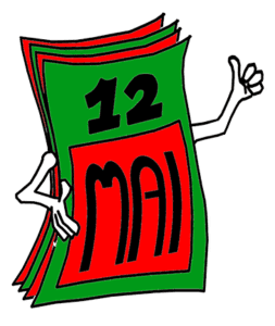 Kalenderblatt 12. Mai mit Daumen hoch.