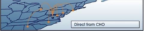 Direct flights from Charlottesville-Albemarle airport
