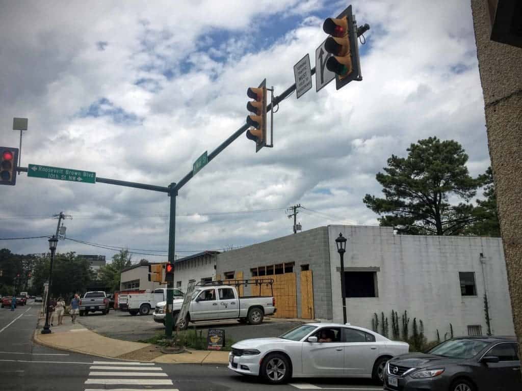 Across from the Uncommon; intersection of 10th & Page