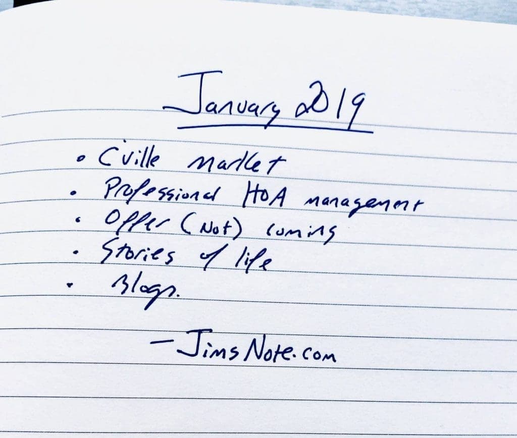 January 2019 Monthly Note | Stories, Offers, HOAs, the Charlottesville Market