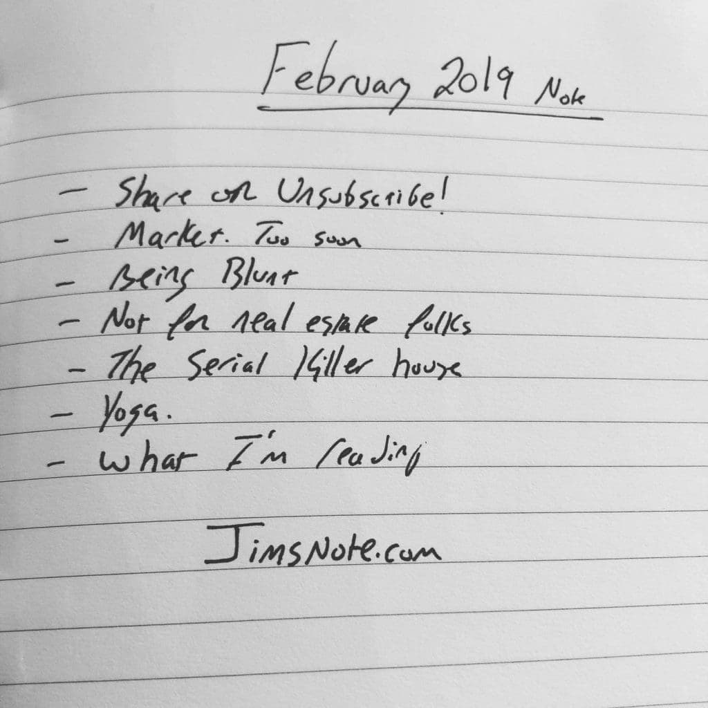 February 2019 Note | Market, Instagram, Yoga