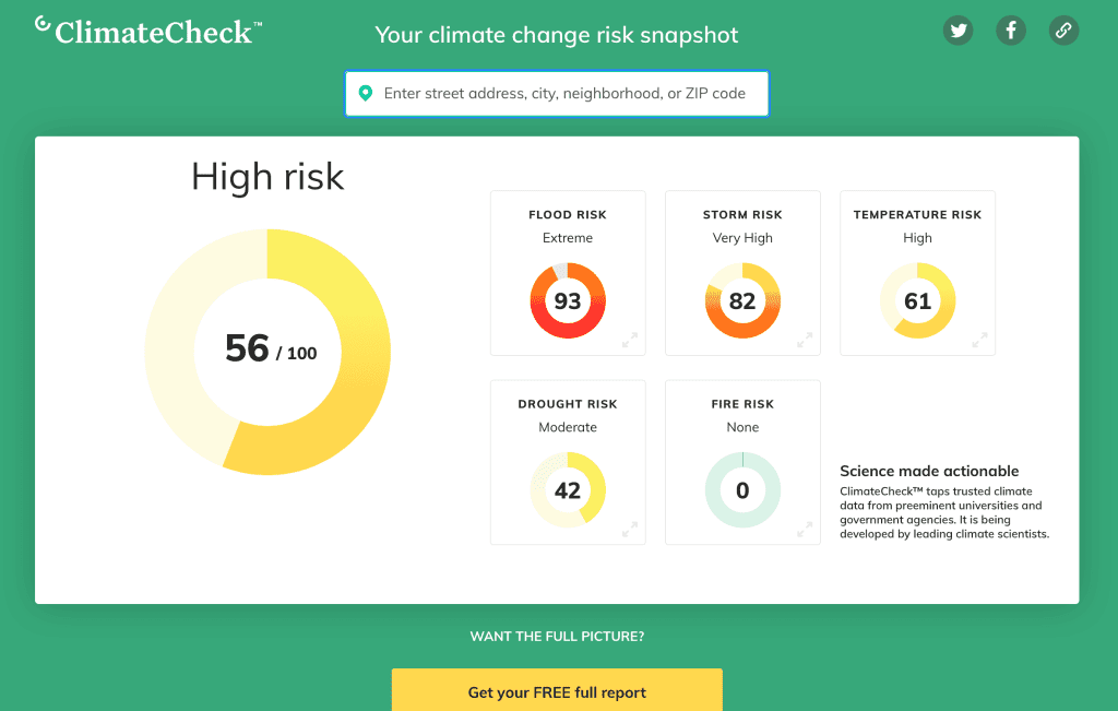 Climate Check Tool – Risks Affecting the House You May Buy