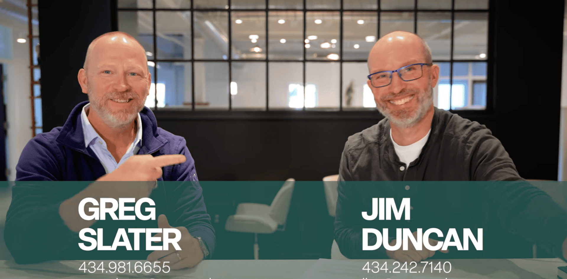 Greg Slater and Jim Duncan with Nest Realty discussing the Charlottesville real esate market