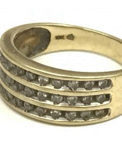gold diamond band engagement ring