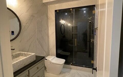 Luxury marble bathroom remodeling project
