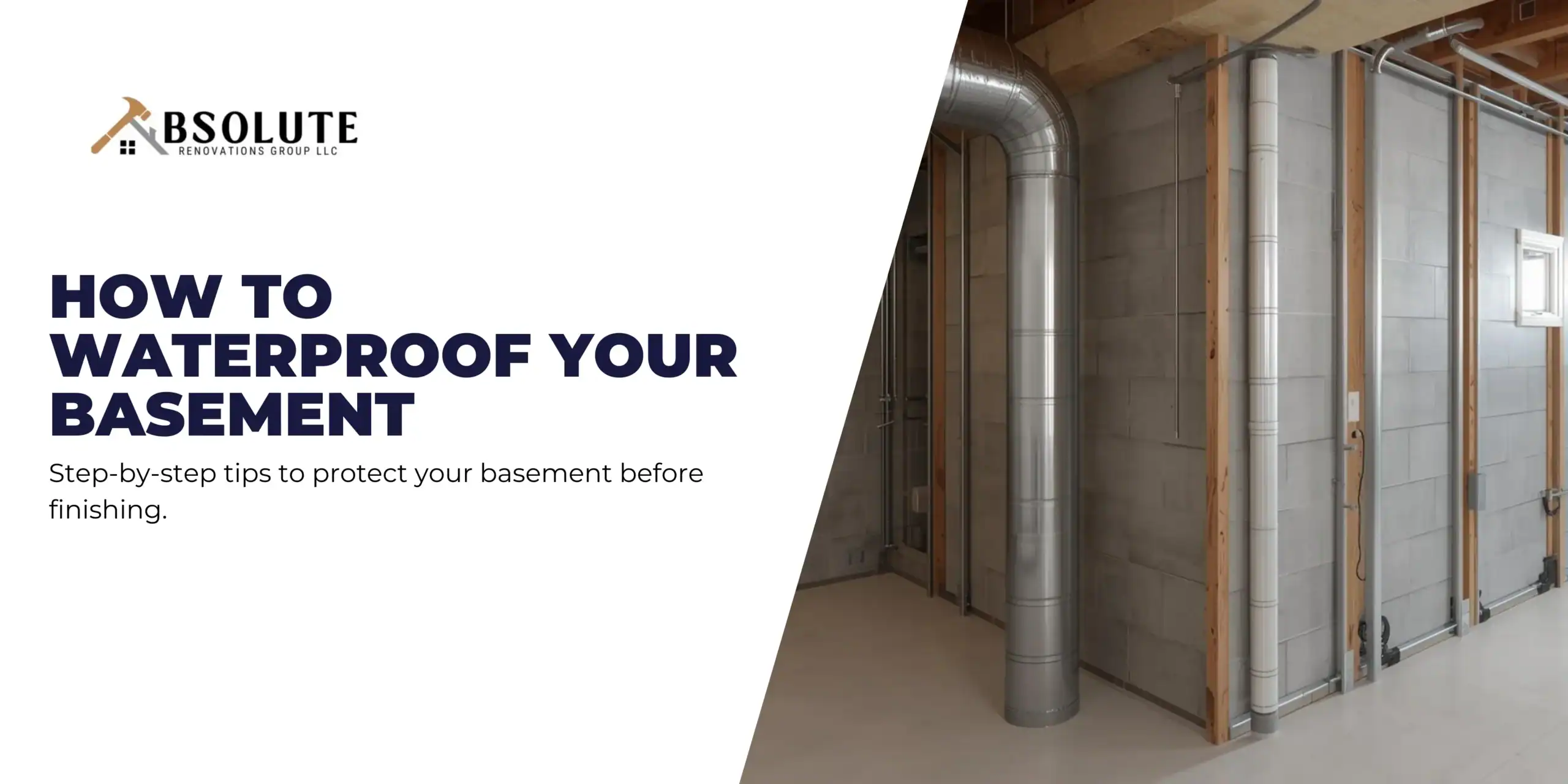 Step-by-step basement waterproofing before finishing