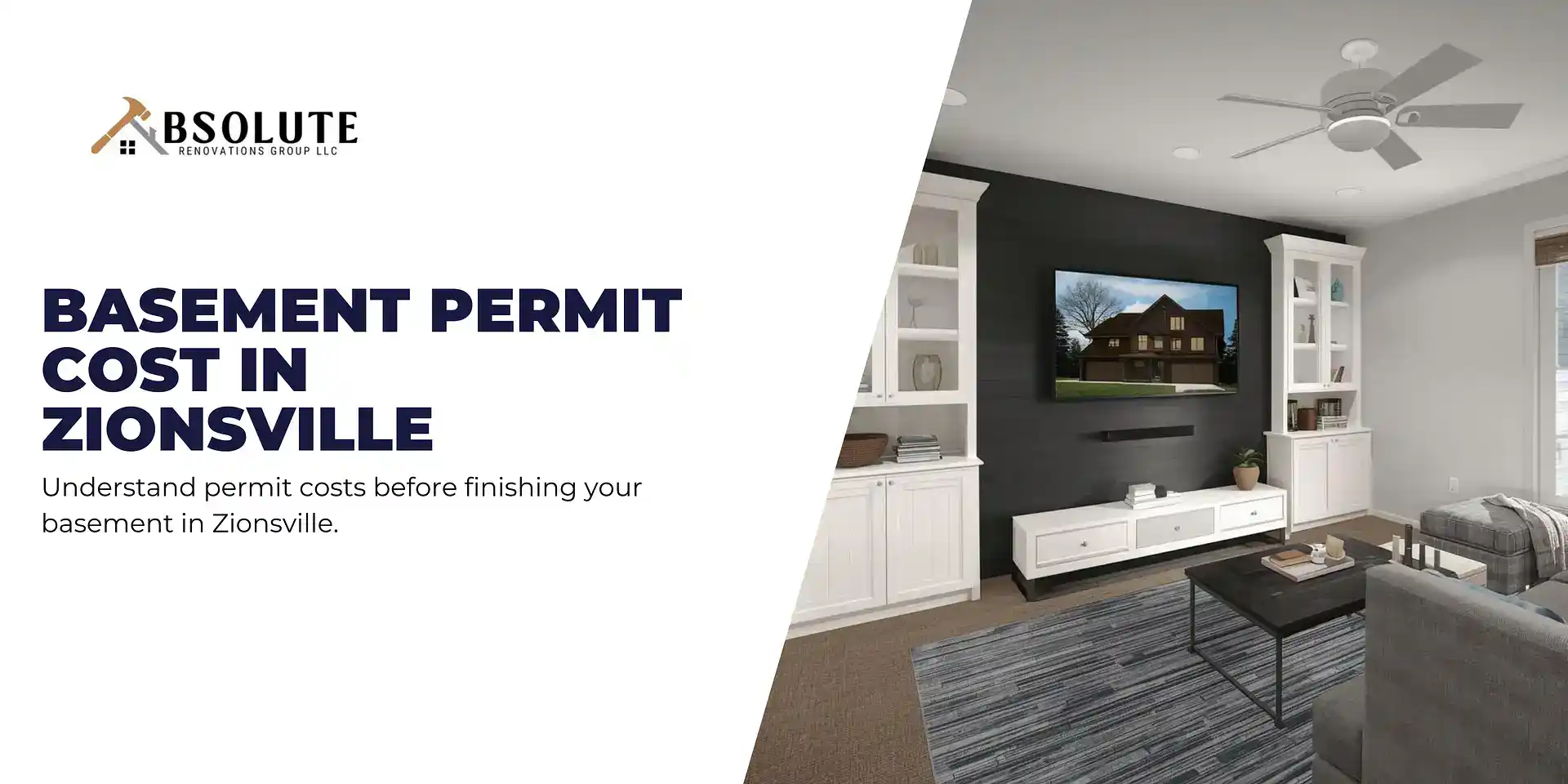 Basement finishing permit costs in Zionsville County Indiana