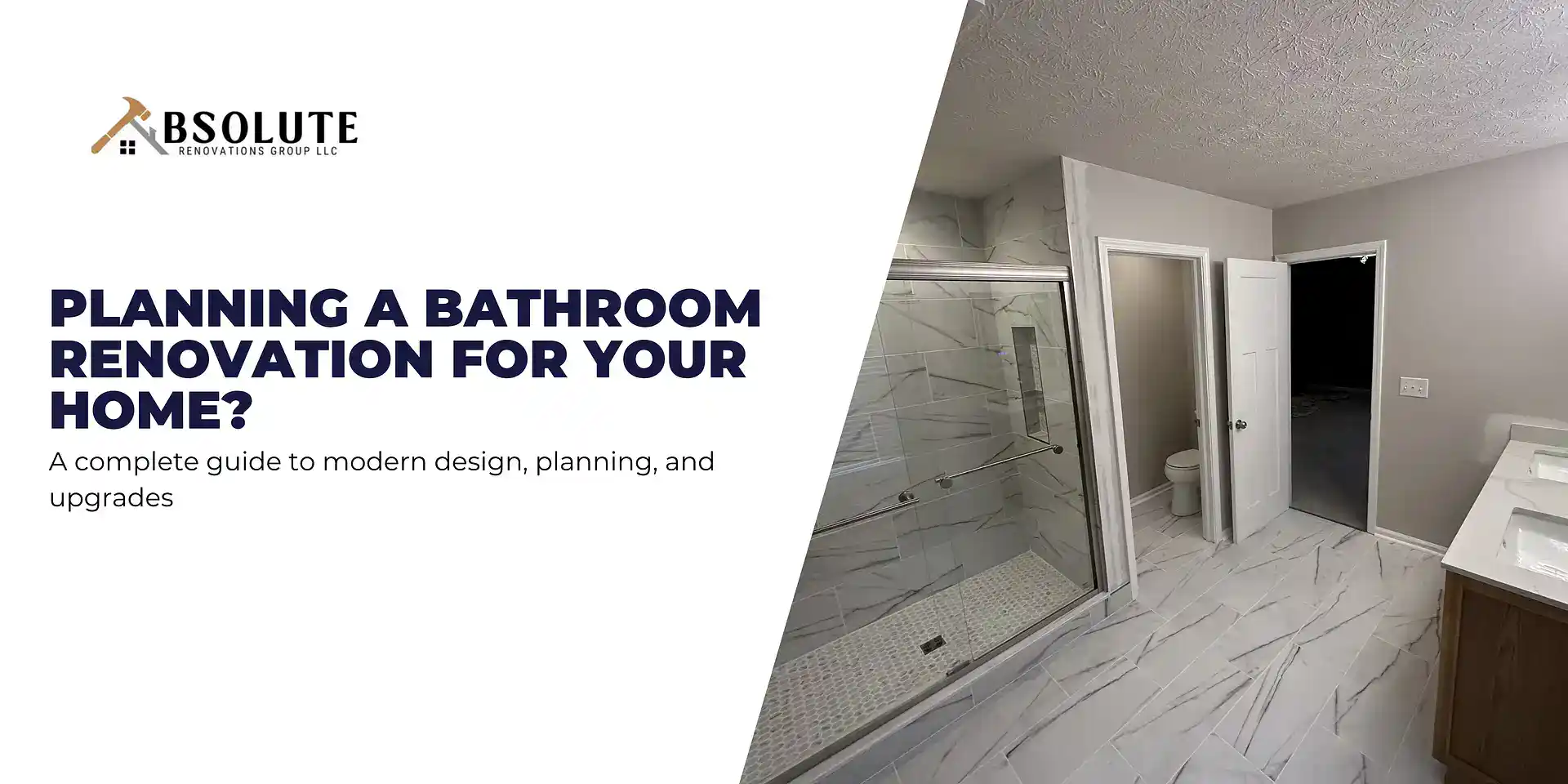 Modern bathroom renovation with sleek tiles, vanity, and contemporary fixtures
