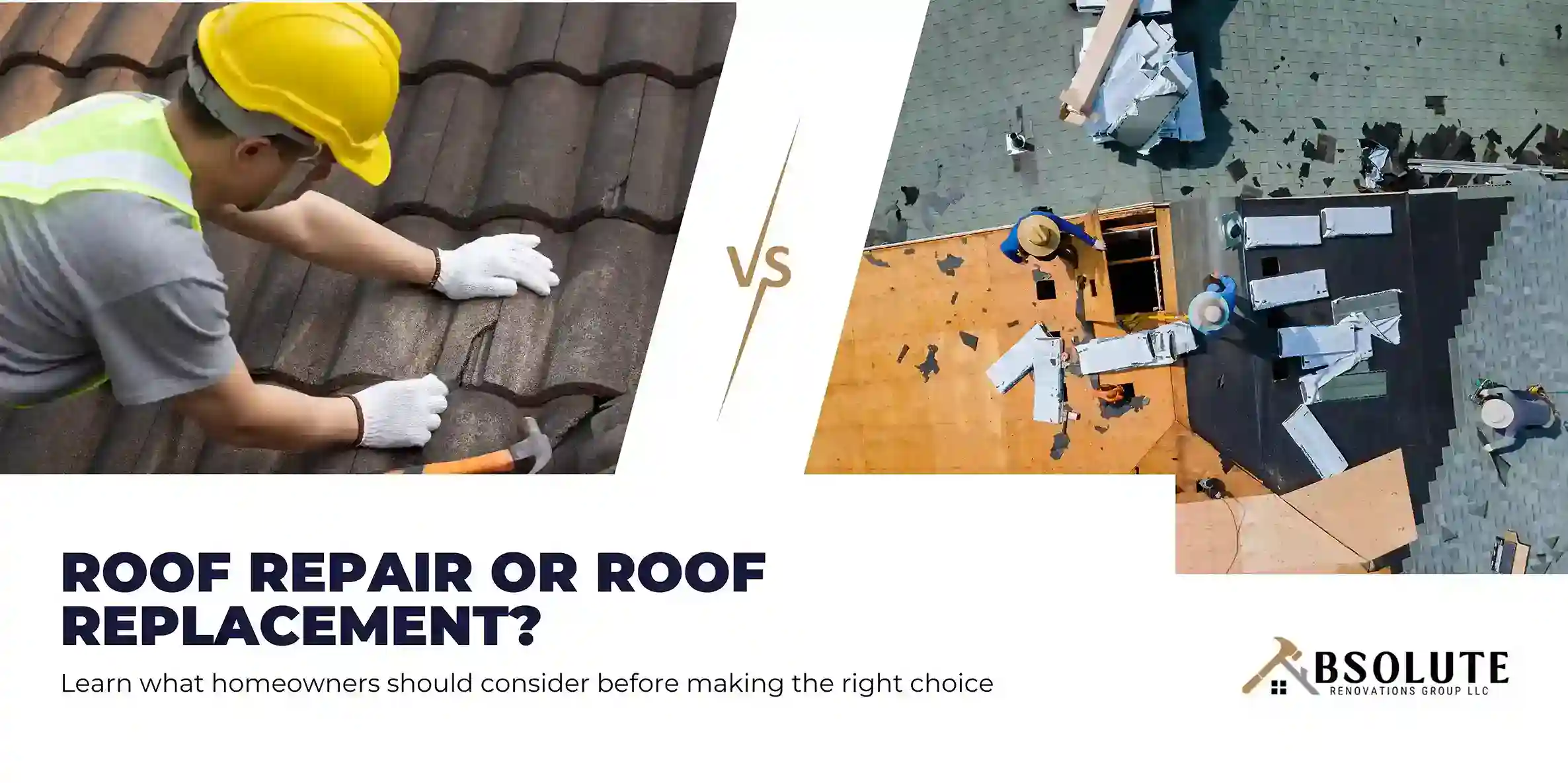 Roof repair and roof replacement comparison for homeowners