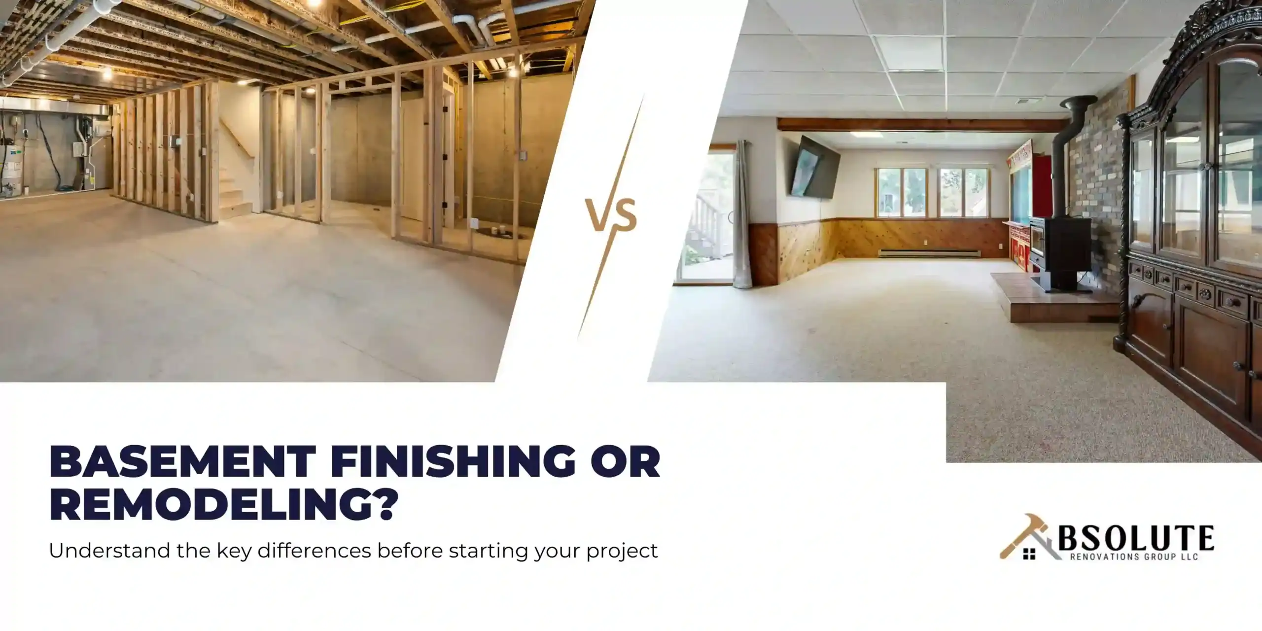 Basement finishing vs basement remodeling comparison in a renovated home