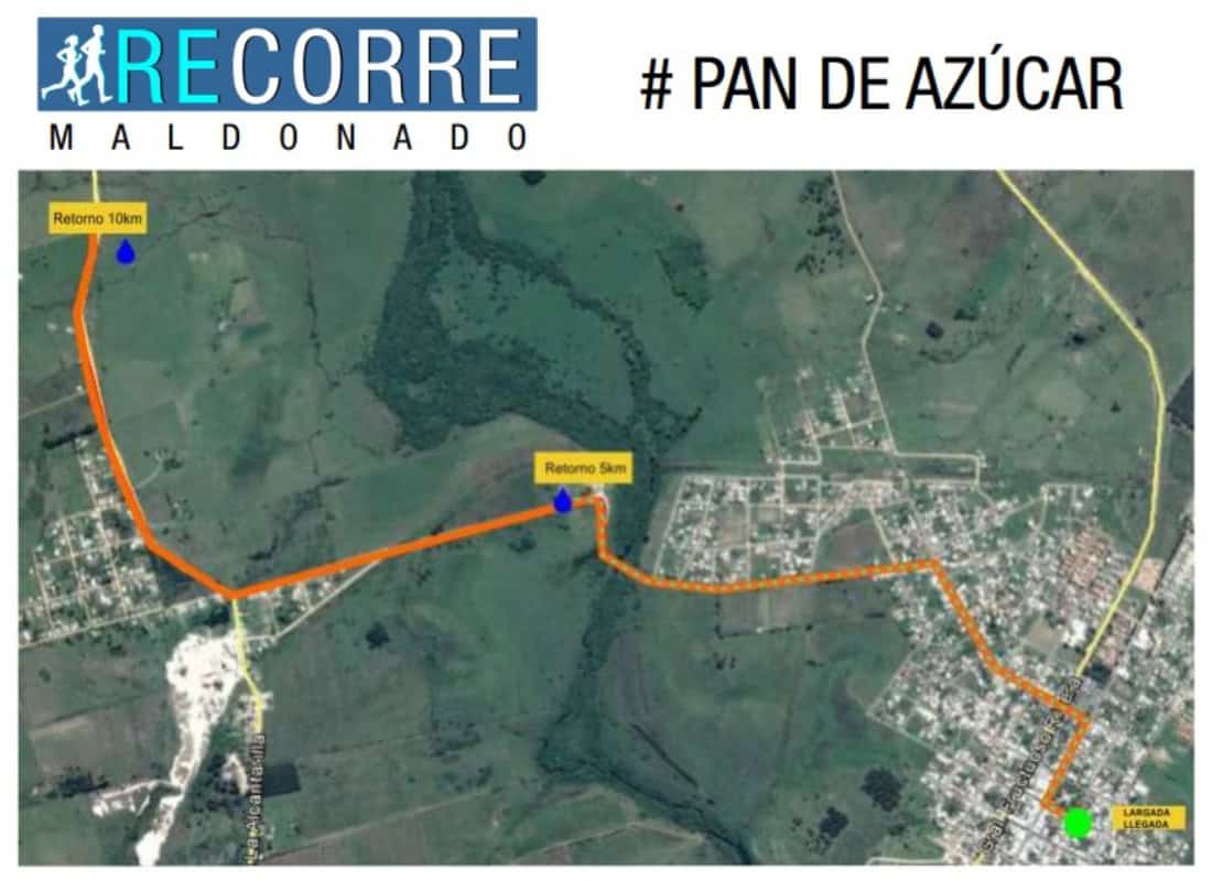 Este es el circuito para la etapa de Pan de Azúcar del Recorre Maldonado