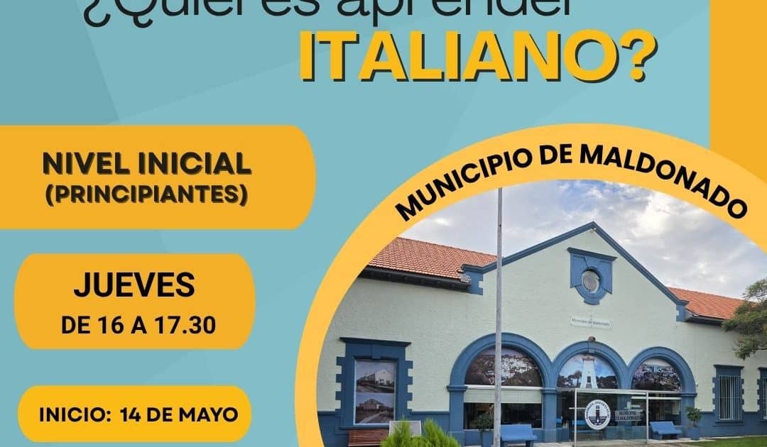 Vuelven los cursos de italiano en Maldonado con cupos limitados