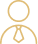 Gold line icon representing a businessman or professional wearing a tie.