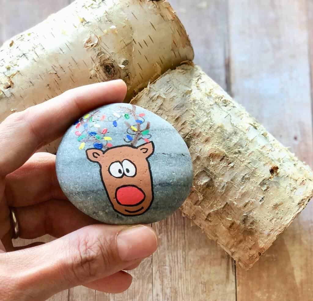 Easy to Make Silly Christmas Rock Painting Ideas that will make you smile 6 rudolph red nose reindeer