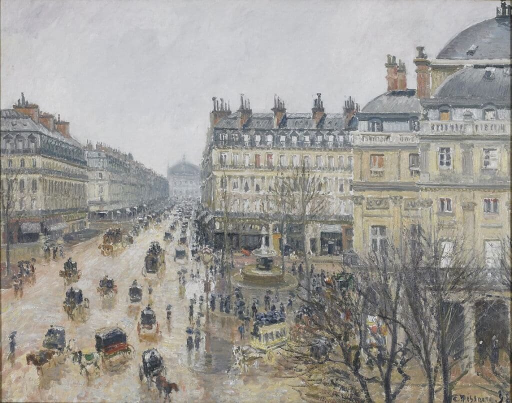 How to Mix Colors with Confidence 23 Camille_Pissarro_-_Place_du_Thtre_Franais,_Paris_Rain_-_18.19_-_Minneapolis_Institute_of_Arts