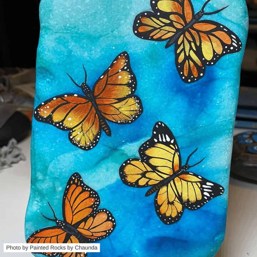 50+ Easy spring Crafts - Painted Rock Ideas To Inspire You 19 butterfly painted rock
