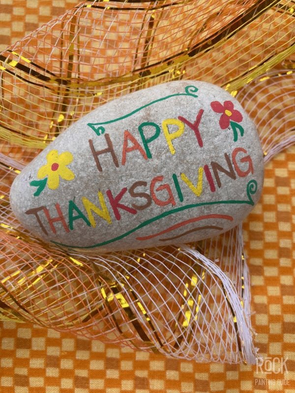 5 Easy Thanksgiving Rock Painting Ideas Kids and Adults Will Love 5 HAPPY THANKSGIVING PAINTED ROCK