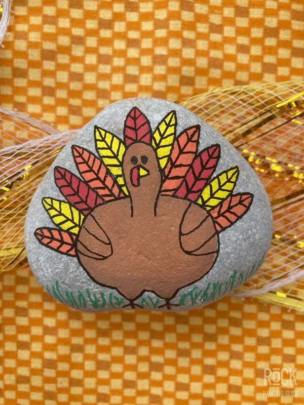 5 Easy Thanksgiving Rock Painting Ideas Kids and Adults Will Love 4 TURKEY PAINTED ROCK