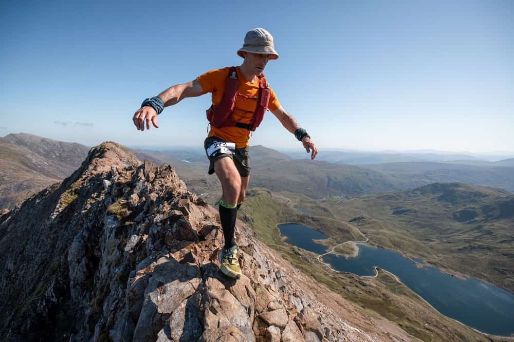 Jon Shield watches his step on Crib Goch - © No Limits Photography