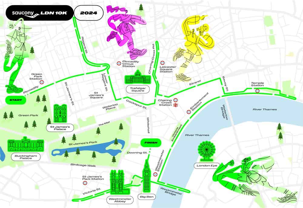 Saucony LDN 10K Route Map Grove Lane Runners