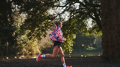 Online experience - The app offers users personalised product and content suggestions unique to them (pictured SportsShoes.com x New Balance athlete Lillie Bleasdale)