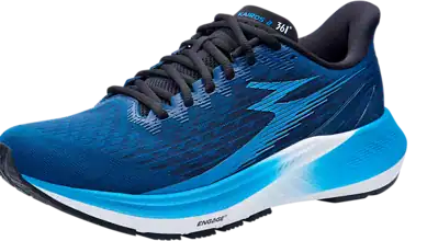 Lightweight blue running shoe designed for performance and comfort, featuring advanced cushioning and breathable mesh for optimal running experience. Perfect for trainers and marathoners.