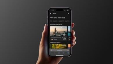 Advanced running app interface on smartphone showing race tracking and training progress for runners.