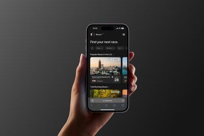 Advanced running app interface on smartphone showing race tracking and training progress for runners.