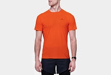 Men's orange running T-shirt from Ronhill, designed for comfort and performance during running sessions.