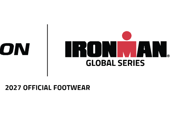 Salomon and IRONMAN logos displayed side by side, representing a new global partnership in endurance sports.
