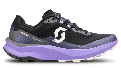Scott Kinabalu Trail GTX running shoe in black and purple with trail-ready design and durable sole for outdoor running.